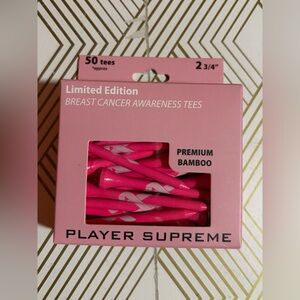 Brand New Limited Edition Breast Cancer Awareness Premium Bamboo Golf Tees